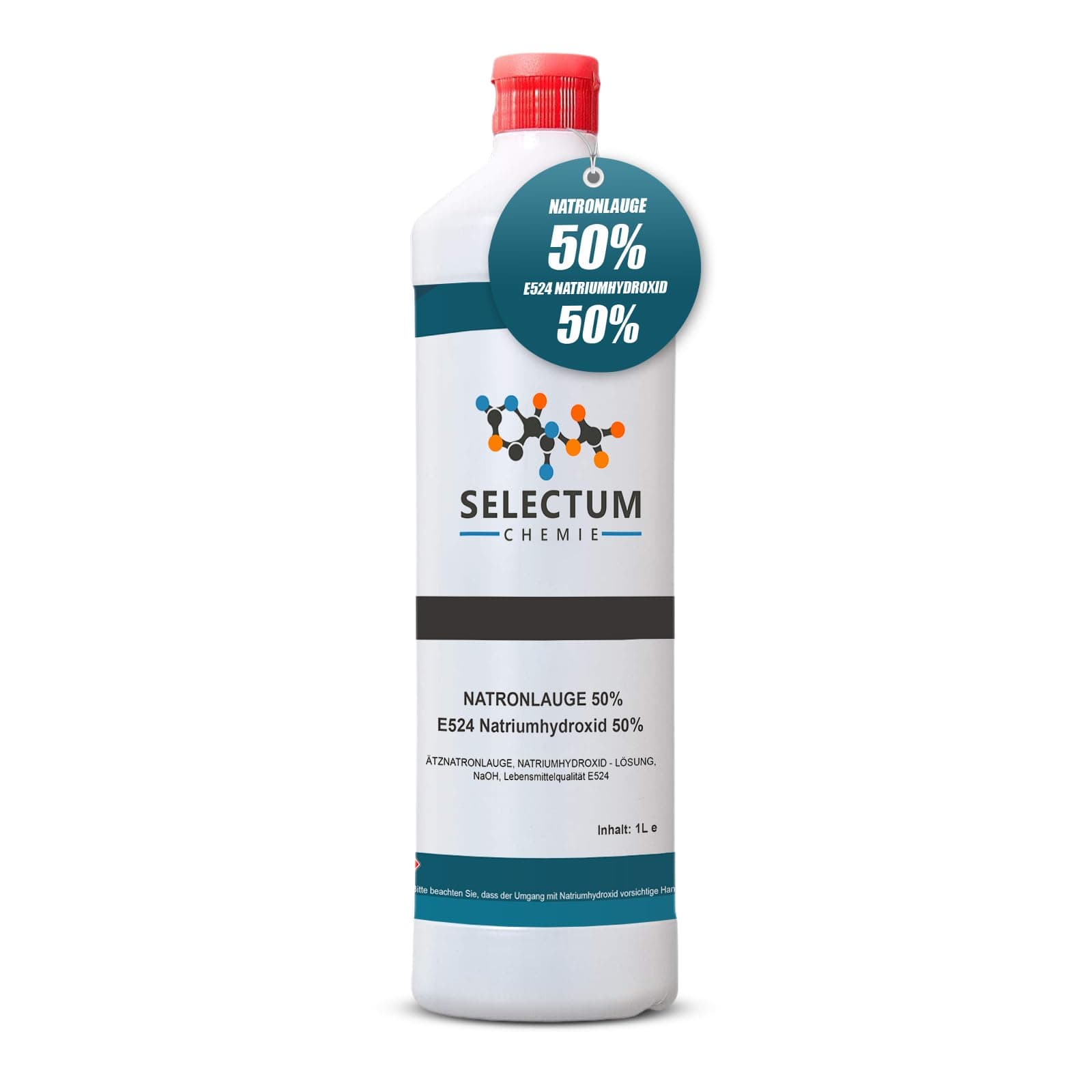 1 Liter  Natronlauge (Natriumhydroxid) 50 %  NaOH in Lebensmittelqualität E524 für Brezenlauge, Brezellauge, Laugengebäck, Backen, und Lebensmittelverarbeitung
